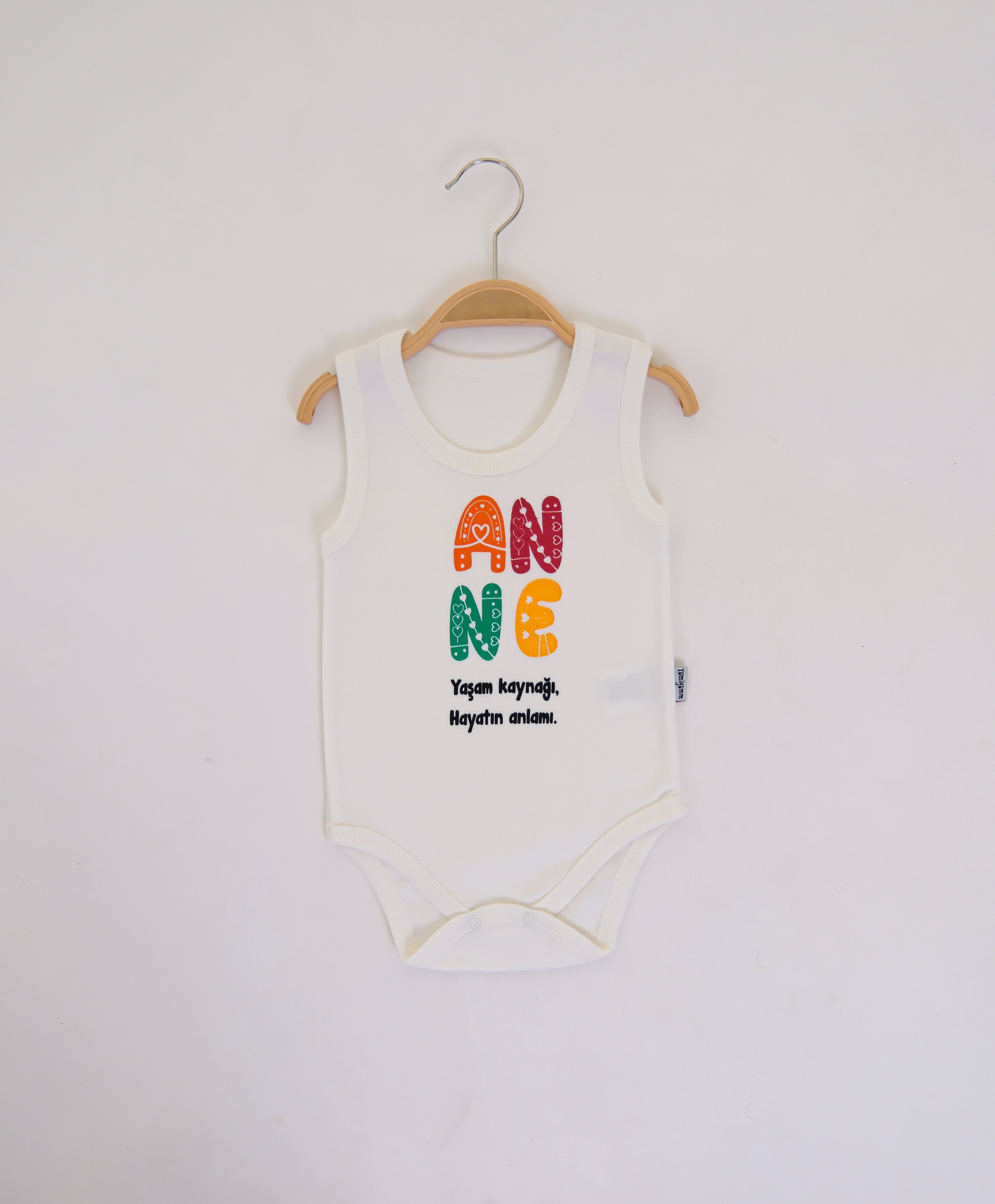 Anne Yazılı Kolsuz Bebek Body