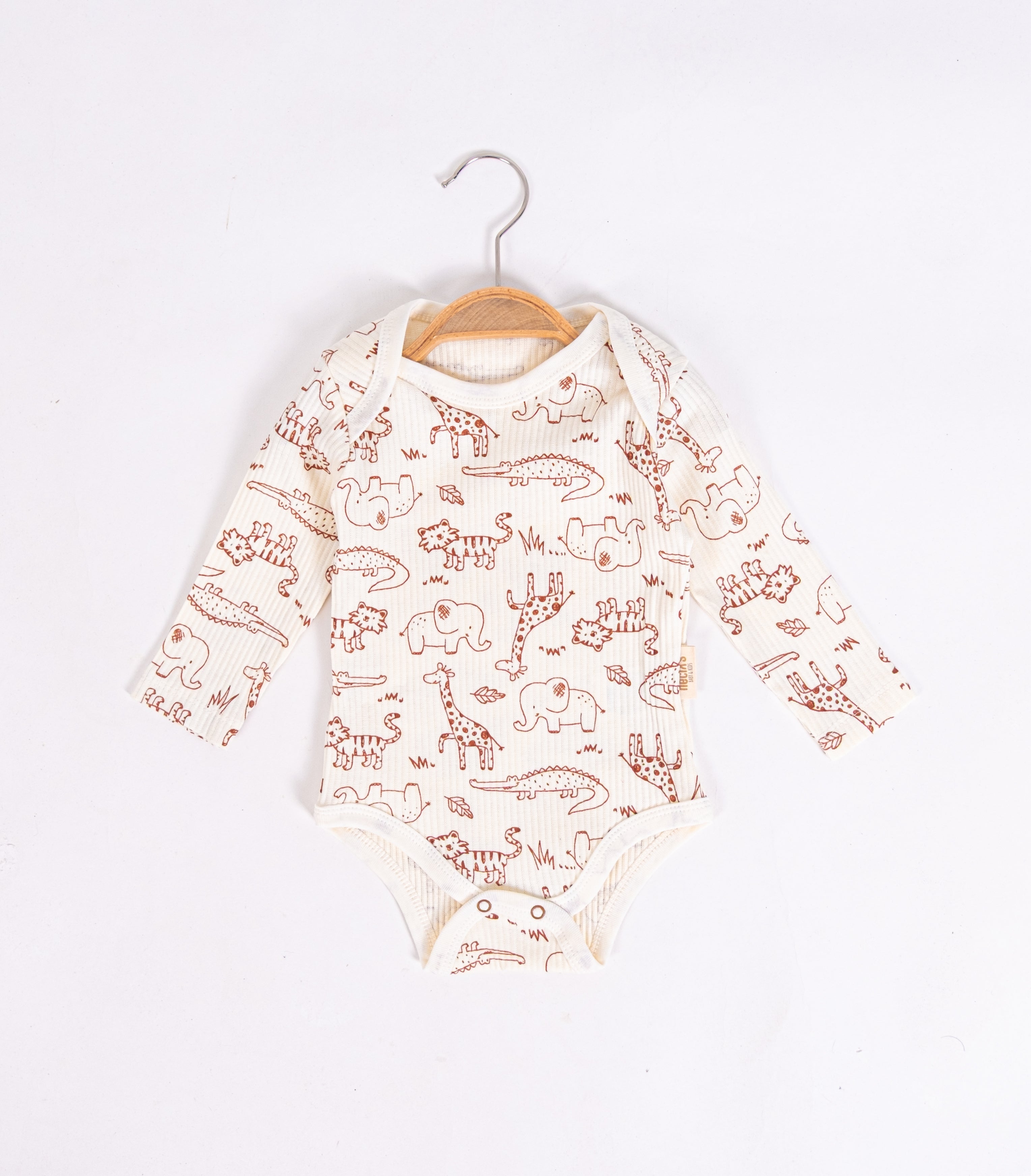 Safari Hayvan Desenli Bebek Body