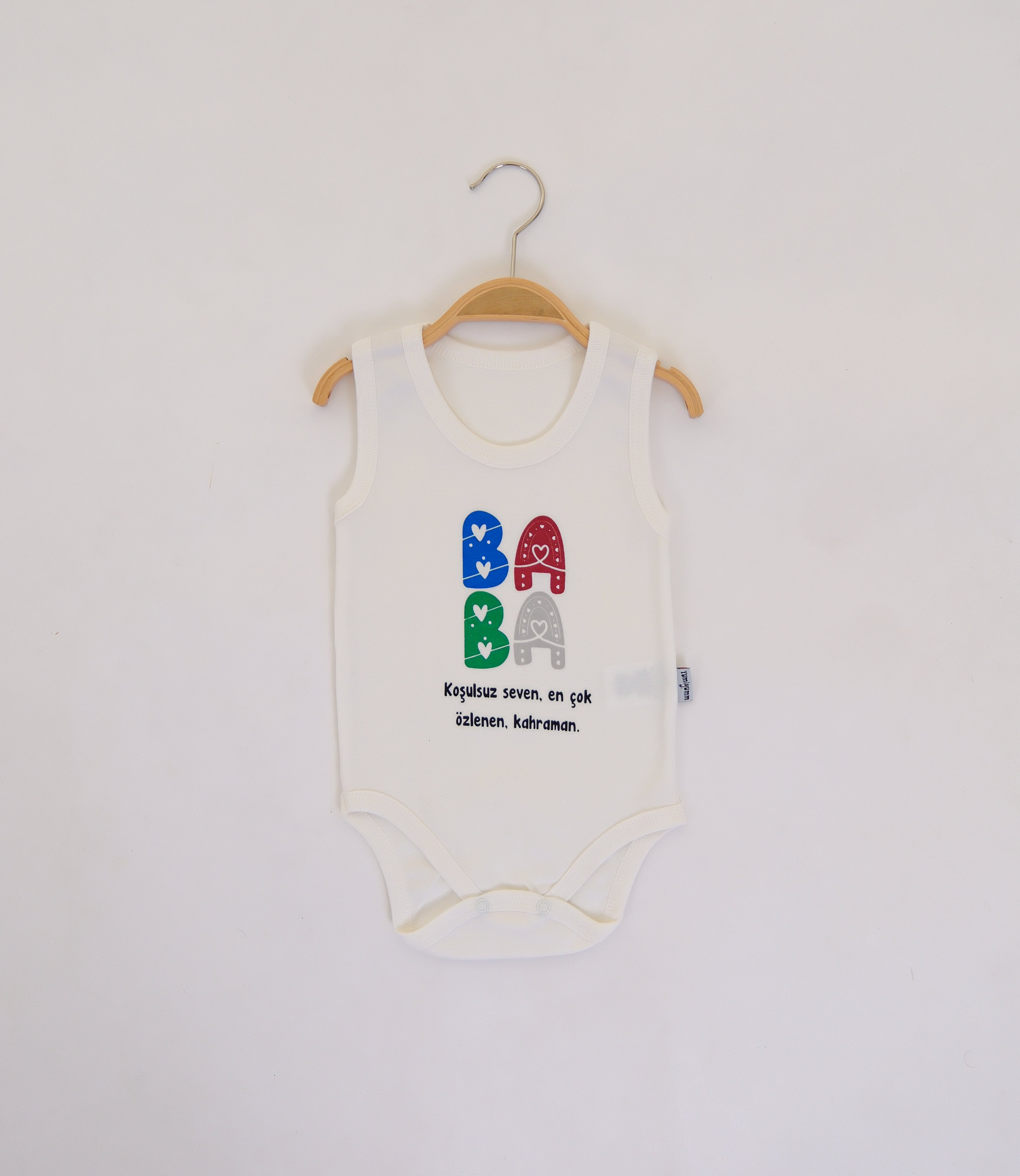 Baba Yazılı Kolsuz Bebek Body
